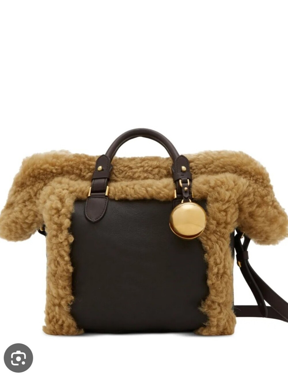 Burberry Sheild Leather Sherpa Tote Small